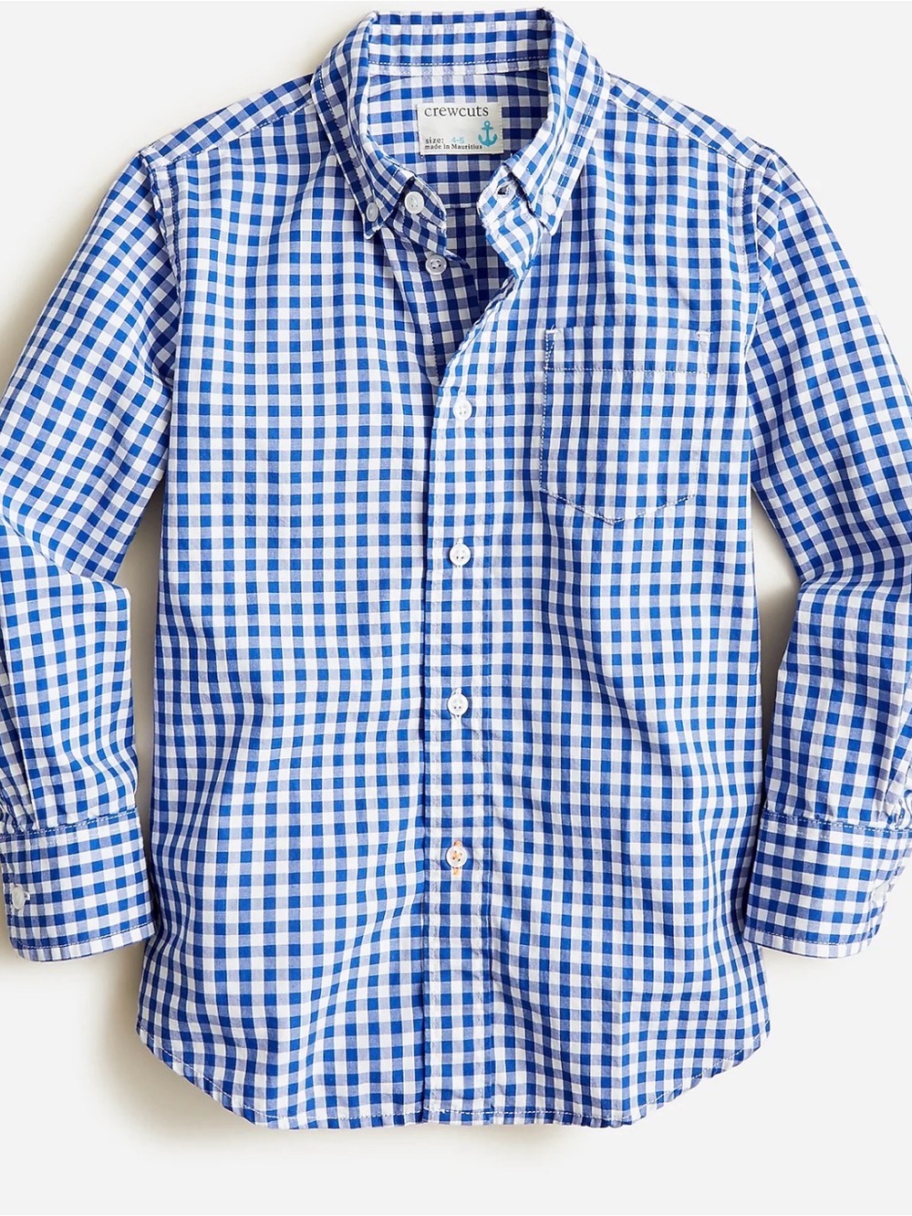 Crewcuts Blue and White Gingham flex Button-Down Shirt Style J5169